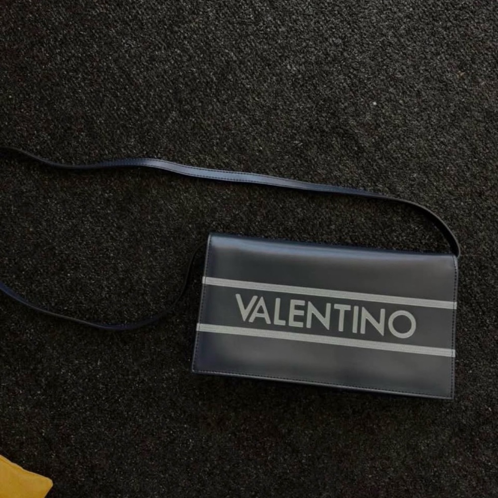 Valentino Navy Blue Logo Crossbody Bag